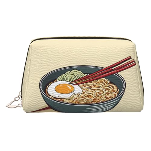 EZDLOWVBA Kosmetiktasche mit süßem Ramen-Druck, für Damen, mit Reißverschluss, Make-up-Tasche, Kulturbeutel, leichte Leder-Make-up-Tasche, gold, Einheitsgröße EZDLOWVBA Kosmetiktasche mit süßem Ramen-Druck, für Damen, mit Reißverschluss, Make-up-Tasche, Kulturbeutel, leichte Leder-Make-up-Tasche, gold, Einheitsgröße von EZDLOWVBA