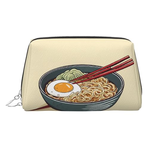 EZDLOWVBA Kosmetiktasche mit süßem Ramen-Druck, für Damen, mit Reißverschluss, Make-up-Tasche, Kulturbeutel, leichte Leder-Make-up-Tasche, silber, Einheitsgröße EZDLOWVBA Kosmetiktasche mit süßem Ramen-Druck, für Damen, mit Reißverschluss, Make-up-Tasche, Kulturbeutel, leichte Leder-Make-up-Tasche, silber, Einheitsgröße von EZDLOWVBA