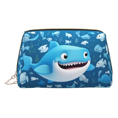 EZDLOWVBA Kosmetiktasche mit süßem blauem Fisch-Druck, für Damen, Reißverschluss, Make-up-Tasche, Kulturbeutel, leichte Leder-Make-up-Tasche, gold, Einheitsgröße EZDLOWVBA Kosmetiktasche mit süßem blauem Fisch-Druck, für Damen, Reißverschluss, Make-up-Tasche, Kulturbeutel, leichte Leder-Make-up-Tasche, gold, Einheitsgröße von EZDLOWVBA