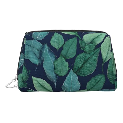 EZDLOWVBA Kosmetiktasche mit tropischem Palmenblatt-Druck, für Damen, mit Reißverschluss, Make-up-Tasche, Kulturbeutel, leichte Leder-Make-up-Tasche, silber, Einheitsgröße EZDLOWVBA Kosmetiktasche mit tropischem Palmenblatt-Druck, für Damen, mit Reißverschluss, Make-up-Tasche, Kulturbeutel, leichte Leder-Make-up-Tasche, silber, Einheitsgröße von EZDLOWVBA