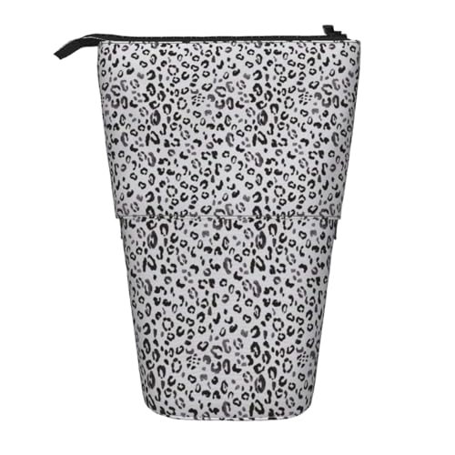 EZDLOWVBA Leopard Print Schreibwaren Tasche für Jungen & Mädchen, Ständer Bleistifthalter, Reißverschluss Federmäppchen, Teleskopetui, Studenten & Büro Mittelschule von EZDLOWVBA