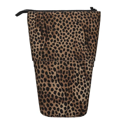 EZDLOWVBA Leopardenmuster Druck Schreibwaren Tasche für Jungen & Mädchen Ständer Bleistifthalter Reißverschluss Federmäppchen Teleskopkoffer Studenten & Büro Mittelschule von EZDLOWVBA
