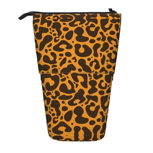 EZDLOWVBA Leopardenmuster Druck Schreibwaren Tasche für Jungen & Mädchen Ständer Bleistifthalter Reißverschluss Federmäppchen Teleskopkoffer Studenten & Büro Mittelschule von EZDLOWVBA