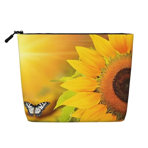 EZDLOWVBA Make-up-Tasche aus künstlichem Hanf, Motiv: Sonnenblumen, Schmetterling, Sonnenblumen, Schmetterling, Sonnenblumen, Schmetterling, Sonnenblumen, Make-Up-Werkzeug, Schwarz , Einheitsgröße, EZDLOWVBA Make-up-Tasche aus künstlichem Hanf, Motiv: Sonnenblumen, Schmetterling, Sonnenblumen, Schmetterling, Sonnenblumen, Schmetterling, Sonnenblumen, Make-Up-Werkzeug, Schwarz , Einheitsgröße, von EZDLOWVBA