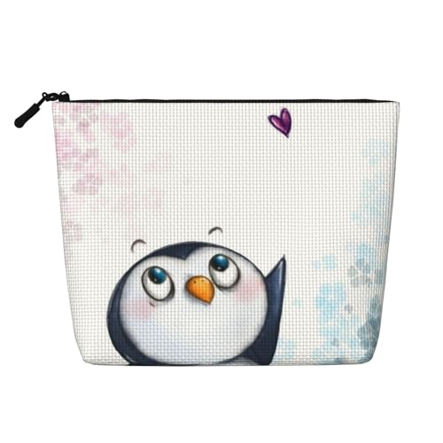 EZDLOWVBA Make-up-Tasche aus künstlichem Hanf mit Aufschrift "I Love Penguins", wiederverwendbar, mit Reißverschluss, Make-up-Tool, Schwarz , Einheitsgröße, Kosmetikkoffer von EZDLOWVBA