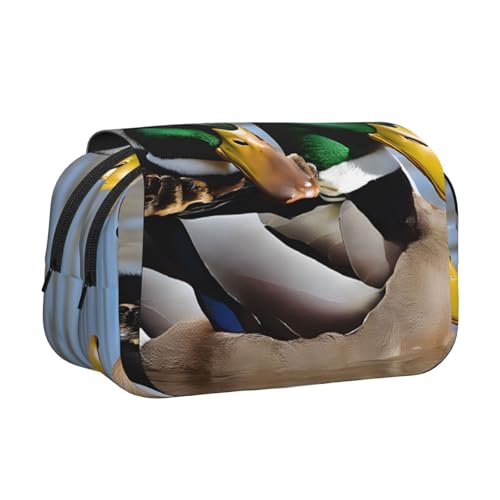 EZDLOWVBA Mallard Federmäppchen mit Entenmuster, großes Fassungsvermögen, Stifteetui mit 2 Fächern, Stifthalter, Organizer, Schreibwaren-Tasche EZDLOWVBA Mallard Federmäppchen mit Entenmuster, großes Fassungsvermögen, Stifteetui mit 2 Fächern, Stifthalter, Organizer, Schreibwaren-Tasche von EZDLOWVBA