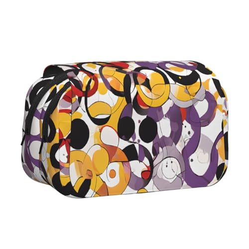 EZDLOWVBA Mid Century Federmäppchen, modernes Retro-Design mit Tropfenformen, großes Fassungsvermögen, Stifteetui mit 2 Fächern, Stifthalter, Organizer, Schreibwaren-Tasche von EZDLOWVBA