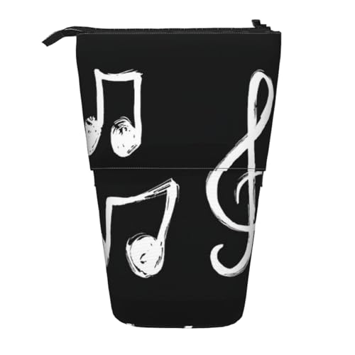 EZDLOWVBA Musiknoten Druck Schreibwaren Tasche für Jungen & Mädchen, Ständer Bleistifthalter, Reißverschluss Federmäppchen, Teleskopetui, Studenten & Büro Mittelschule von EZDLOWVBA