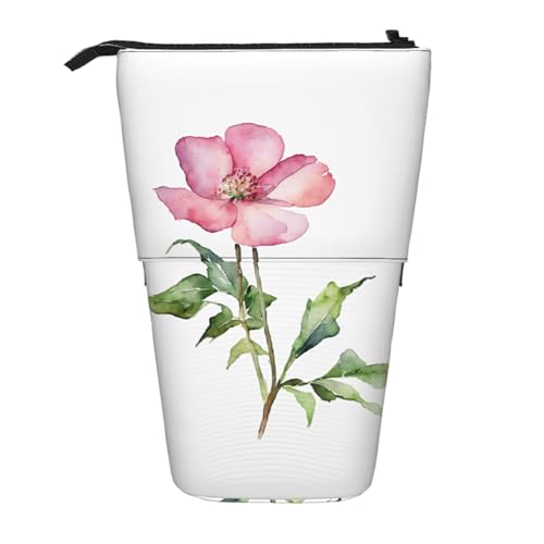 EZDLOWVBA Pfingstrose Druck Schreibwaren Tasche für Jungen & Mädchen Ständer Bleistifthalter Reißverschluss Federmäppchen Teleskopkoffer Studenten & Büro Mittelschule von EZDLOWVBA