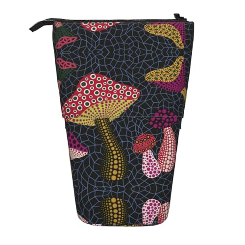 EZDLOWVBA Pilzdruck Schreibwarentasche für Jungen & Mädchen, Ständer Bleistifthalter, Reißverschluss Federmäppchen, Teleskopetui, Studenten & Büro Mittelschule von EZDLOWVBA