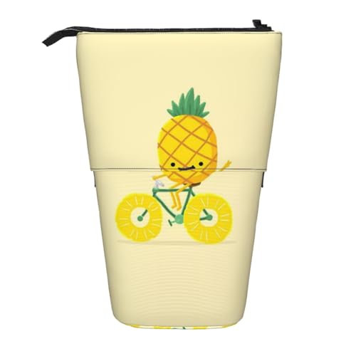 EZDLOWVBA Pineapple Bike Print Schreibwaren Tasche für Jungen & Mädchen Ständer Bleistifthalter Reißverschluss Federmäppchen Teleskopkoffer Studenten & Büro Mittelschule von EZDLOWVBA