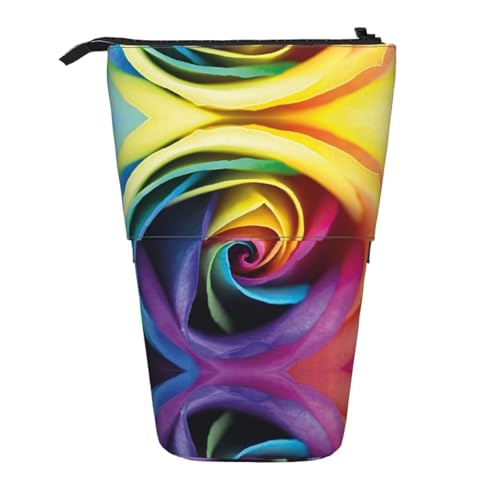 EZDLOWVBA Regenbogen Rose Blume Druck Schreibwaren Tasche für Jungen & Mädchen Ständer Bleistifthalter Reißverschluss Federmäppchen Teleskop Fall Studenten & Büro Mittelschule EZDLOWVBA Regenbogen Rose Blume Druck Schreibwaren Tasche für Jungen & Mädchen Ständer Bleistifthalter Reißverschluss Federmäppchen Teleskop Fall Studenten & Büro Mittelschule von EZDLOWVBA