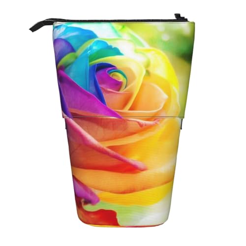 EZDLOWVBA Regenbogen Rose Druck Schreibwaren Tasche für Jungen & Mädchen Ständer Bleistifthalter Reißverschluss Federmäppchen Teleskopkoffer Studenten & Büro Mittelschule EZDLOWVBA Regenbogen Rose Druck Schreibwaren Tasche für Jungen & Mädchen Ständer Bleistifthalter Reißverschluss Federmäppchen Teleskopkoffer Studenten & Büro Mittelschule von EZDLOWVBA