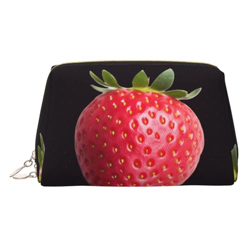EZDLOWVBA Reise-Kosmetiktasche für Damen, mit Erdbeer-Druck, Reißverschluss, Make-up-Tasche, Kulturbeutel, leichte Leder-Make-up-Tasche, gold, Einheitsgröße EZDLOWVBA Reise-Kosmetiktasche für Damen, mit Erdbeer-Druck, Reißverschluss, Make-up-Tasche, Kulturbeutel, leichte Leder-Make-up-Tasche, gold, Einheitsgröße von EZDLOWVBA