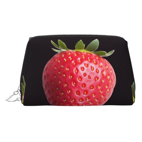 EZDLOWVBA Reise-Kosmetiktasche für Damen, mit Erdbeer-Druck, Reißverschluss, Make-up-Tasche, Kulturbeutel, leichte Leder-Make-up-Tasche, silber, Einheitsgröße EZDLOWVBA Reise-Kosmetiktasche für Damen, mit Erdbeer-Druck, Reißverschluss, Make-up-Tasche, Kulturbeutel, leichte Leder-Make-up-Tasche, silber, Einheitsgröße von EZDLOWVBA