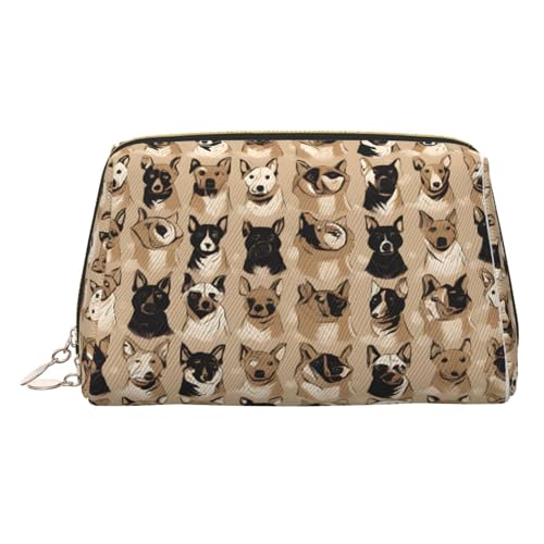 EZDLOWVBA Reise-Kosmetiktasche mit Labrador-Retriever-Hunde-Aufdruck, Reißverschluss, Make-up-Tasche, Kulturbeutel, leichte Leder-Make-up-Tasche, gold, Einheitsgröße EZDLOWVBA Reise-Kosmetiktasche mit Labrador-Retriever-Hunde-Aufdruck, Reißverschluss, Make-up-Tasche, Kulturbeutel, leichte Leder-Make-up-Tasche, gold, Einheitsgröße von EZDLOWVBA