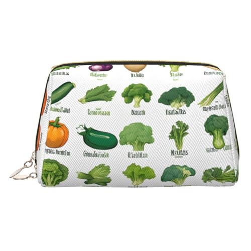 EZDLOWVBA Reise-Kosmetiktasche mit verschiedenen Gemüsesorten, Organizer, Reißverschluss, Make-up-Tasche, Kulturbeutel, leichte Leder-Make-up-Tasche, gold, Einheitsgröße EZDLOWVBA Reise-Kosmetiktasche mit verschiedenen Gemüsesorten, Organizer, Reißverschluss, Make-up-Tasche, Kulturbeutel, leichte Leder-Make-up-Tasche, gold, Einheitsgröße von EZDLOWVBA