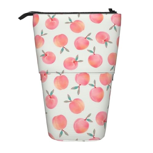 EZDLOWVBA Rosa Pfirsichmuster Druck Schreibwaren Tasche für Jungen & Mädchen Ständer Bleistifthalter Reißverschluss Federmäppchen Teleskopkoffer Studenten & Büro Mittelschule von EZDLOWVBA