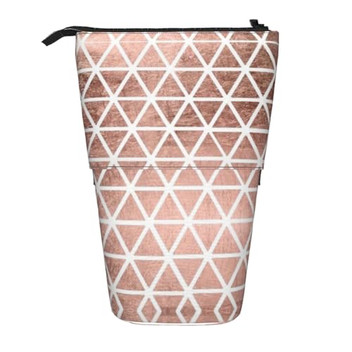EZDLOWVBA Rose Gold Muster Hintergründe Druck Schreibwaren Tasche für Jungen & Mädchen Ständer Bleistifthalter Reißverschluss Federmäppchen Teleskopkoffer Studenten & Büro Mittelschule von EZDLOWVBA