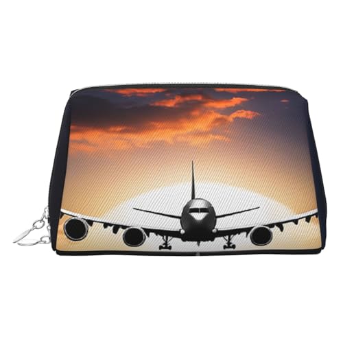 EZDLOWVBA Rucksack mit Flugzeug-Druck, Kosmetiktasche, Organizer, Reißverschluss, Make-up-Tasche, Kulturbeutel, leichte Leder-Make-up-Tasche, silber, Einheitsgröße EZDLOWVBA Rucksack mit Flugzeug-Druck, Kosmetiktasche, Organizer, Reißverschluss, Make-up-Tasche, Kulturbeutel, leichte Leder-Make-up-Tasche, silber, Einheitsgröße von EZDLOWVBA