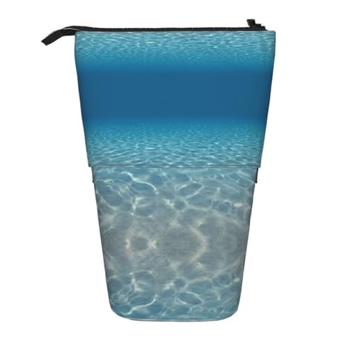 EZDLOWVBA Ruhige Wasserdruck Schreibwaren Tasche für Jungen & Mädchen, Stand Bleistifthalter, Reißverschluss Federmäppchen, Teleskopetui, Studenten & Büro Mittelschule von EZDLOWVBA