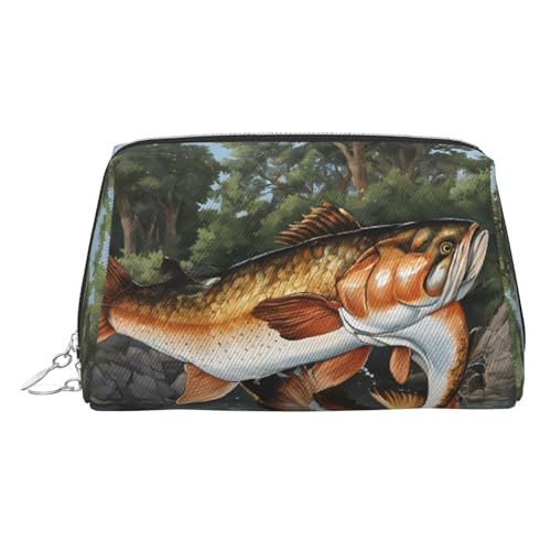 EZDLOWVBA Safflower Kosmetiktasche mit fliegendem Fisch-Druck, für Damen, mit Reißverschluss, Make-up-Tasche, Kulturbeutel, leichte Leder-Make-up-Tasche, silber, Einheitsgröße EZDLOWVBA Safflower Kosmetiktasche mit fliegendem Fisch-Druck, für Damen, mit Reißverschluss, Make-up-Tasche, Kulturbeutel, leichte Leder-Make-up-Tasche, silber, Einheitsgröße von EZDLOWVBA