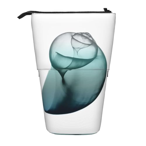 EZDLOWVBA Schimmernde Schnecke Druck Schreibwaren Tasche für Jungen & Mädchen, Ständer Bleistifthalter, Reißverschluss Federmäppchen, Teleskopetui, Studenten & Büro Mittelschule von EZDLOWVBA