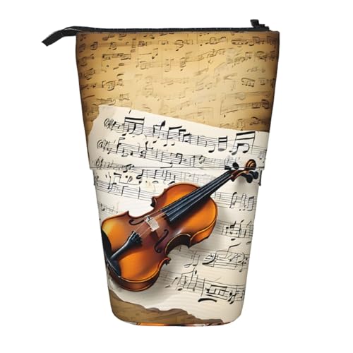 EZDLOWVBA Schmetterling und Cello Druck Schreibwaren Tasche für Jungen & Mädchen Ständer Bleistifthalter Reißverschluss Federmäppchen Teleskopkoffer Studenten & Büro Mittelschule von EZDLOWVBA