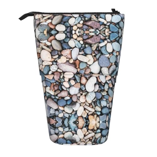 EZDLOWVBA Schreibwaren-Tasche mit Strandmotiv für Jungen und Mädchen, Stand-Bleistifthalter, Reißverschluss-Federmäppchen, Teleskop-Etui, Studenten und Büro, Mittelschule von EZDLOWVBA