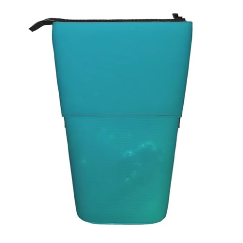 EZDLOWVBA Sea Print Schreibwarentasche für Jungen & Mädchen, Ständer Stifthalter, Reißverschluss Federmäppchen, Teleskopetui, Studenten & Büro Mittelschule von EZDLOWVBA