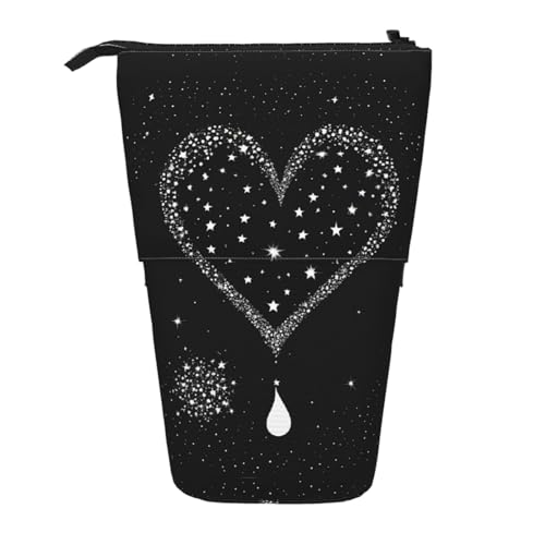 EZDLOWVBA Shooting Star Herz Druck Schreibwaren Tasche für Jungen & Mädchen Ständer Bleistifthalter Reißverschluss Federmäppchen Teleskopkoffer Studenten & Büro Mittelschule EZDLOWVBA Shooting Star Herz Druck Schreibwaren Tasche für Jungen & Mädchen Ständer Bleistifthalter Reißverschluss Federmäppchen Teleskopkoffer Studenten & Büro Mittelschule von EZDLOWVBA