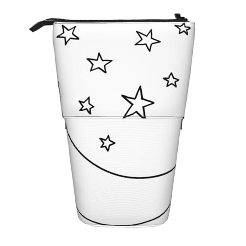 EZDLOWVBA Sterne Zeichnung Druck Schreibwaren Tasche für Jungen & Mädchen Ständer Bleistifthalter Reißverschluss Federmäppchen Teleskopkoffer Studenten & Büro Mittelschule von EZDLOWVBA