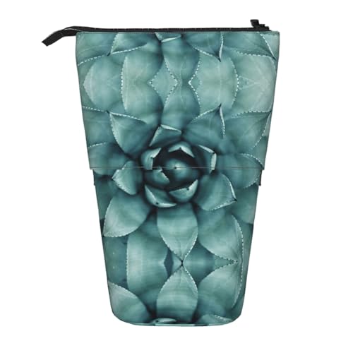 EZDLOWVBA Sukkulenten Pflanze Druck Schreibwaren Tasche für Jungen & Mädchen Ständer Bleistifthalter Reißverschluss Federmäppchen Teleskopkoffer Studenten & Büro Mittelschule von EZDLOWVBA
