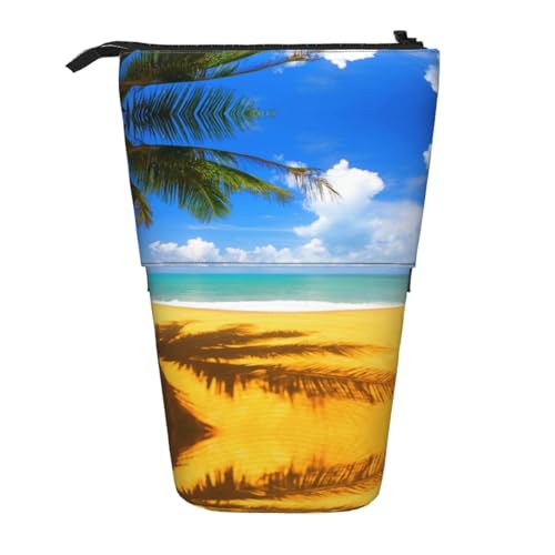 EZDLOWVBA Sunset Palm Print Schreibwaren Tasche für Jungen & Mädchen Ständer Bleistifthalter Reißverschluss Federmäppchen Teleskopkoffer Studenten & Büro Mittelschule von EZDLOWVBA