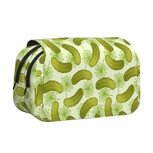 EZDLOWVBA Sushi Dill Pickles Federmäppchen, großes Fassungsvermögen, Stifteetui mit 2 Fächern, Stifthalter, Organizer, Schreibwaren-Tasche von EZDLOWVBA
