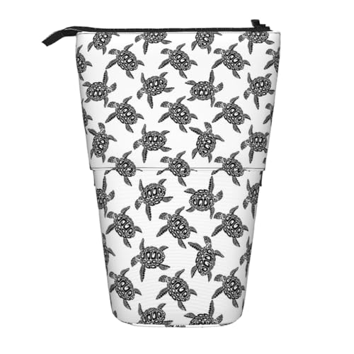 EZDLOWVBA Tiere Meeresschildkröten Druck Schreibwaren Tasche für Jungen & Mädchen Ständer Bleistifthalter Reißverschluss Federmäppchen Teleskopkoffer Studenten & Büro Mittelschule von EZDLOWVBA