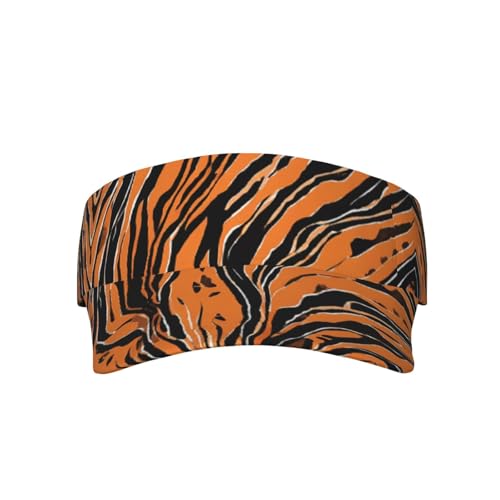 EZDLOWVBA Tiger Stripes Orange Pattern Print Adult Sports Sun Protection Top Hat - Lightweight and Breathable,Sun Protection, Suitable for Various Outdoor Activities, Schwarz , Einheitsgröße von EZDLOWVBA