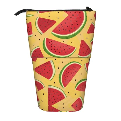 Gelb und Wassermelonen Druck Schreibwaren Tasche für Jungen & Mädchen Ständer Bleistifthalter Reißverschluss Federmäppchen Teleskopkoffer Studenten & Büro Mittelschule von EZDLOWVBA
