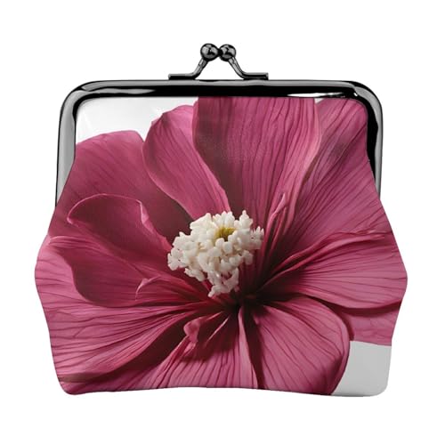 Geldbörse mit Rosen-Blumendruck, Doppelverschluss, Metallrahmen, Leder, Kussschloss, Kleingeldtasche, Geldbörse für Damen, mit Schlüssel, kleine Geldbörsen, Schwarz , Einheitsgröße von EZDLOWVBA