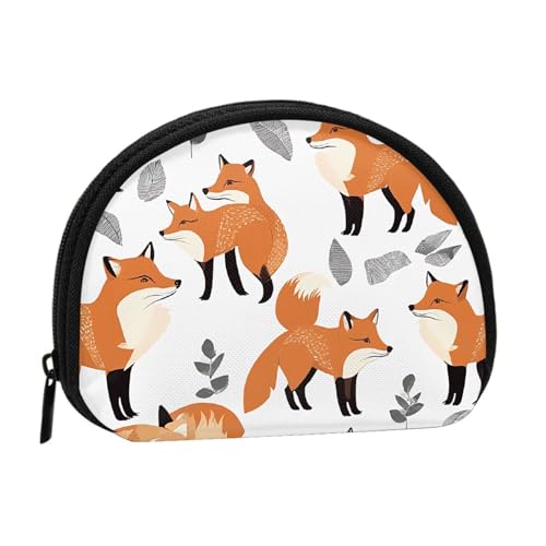 Many Foxes Print Mini Coin Purse with Zipper - Small Wallet for Women & Men, Compact Travel Money Organizer, Schwarz , Einheitsgröße von EZDLOWVBA