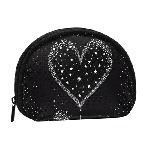 Mini-Geldbörse mit Sternschnuppen-Motiv, bedruckt, mit Reißverschluss, kleine Geldbörse für Damen und Herren, kompakter Reise-Geldorganizer, Schwarz , Einheitsgröße von EZDLOWVBA