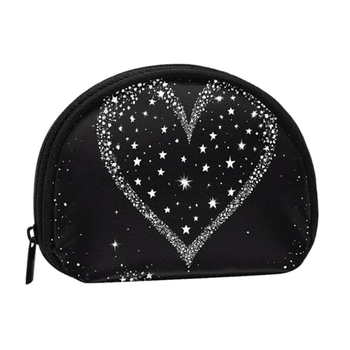 Mini-Geldbörse mit Sternschnuppen-Motiv, bedruckt, mit Reißverschluss, kleine Geldbörse für Damen und Herren, kompakter Reise-Geldorganizer, Schwarz , Einheitsgröße von EZDLOWVBA