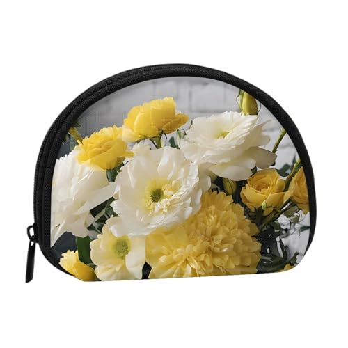 Mini-Münzgeldbörse mit Orchideen-Druck, mit Reißverschluss, kleine Geldbörse für Damen und Herren, kompakter Reise-Geldorganizer, Schwarz , Einheitsgröße von EZDLOWVBA