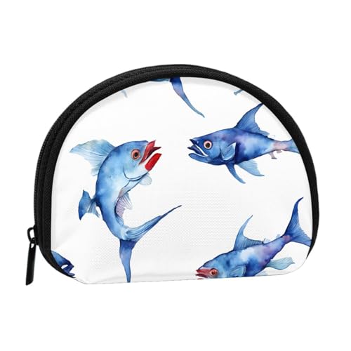 Mini-Münzgeldbörse mit Reißverschluss, Motiv: Meerestiere, Stachelrochen bedruckt, kleine Geldbörse für Damen und Herren, kompakter Reisegeldorganizer, Schwarz , Einheitsgröße von EZDLOWVBA