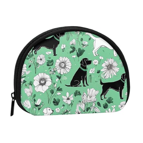 Mini-Münzgeldbörse mit Ziegenfroldruck, bedruckt, mit Reißverschluss, kleine Geldbörse für Damen und Herren, kompakter Reise-Geldorganizer, Schwarz , Einheitsgröße von EZDLOWVBA