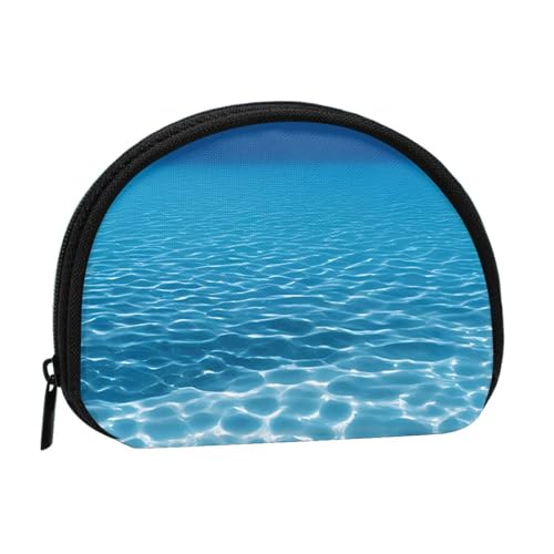 Tranquil Underwater Scenery Print Printed Mini Coin Purse with Zipper - Small Wallet for Women & Men, Compact Travel Money Organizer, Schwarz , Einheitsgröße von EZDLOWVBA