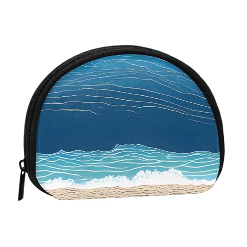 Unterwasseransicht Druck Bedruckte Mini Münzbörse mit Reißverschluss - Kleine Geldbörse für Damen & Herren, Kompakter Reisegeldorganizer, Schwarz , Einheitsgröße von EZDLOWVBA