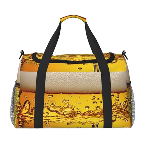 Wochenendtasche mit Bier-Tapetendruck, Turnbeutel mit Handgepäck, Wochenendtasche, Reisetasche und Schultertasche für Reisen, Fitness Wochenendtasche mit Bier-Tapetendruck, Turnbeutel mit Handgepäck, Wochenendtasche, Reisetasche und Schultertasche für Reisen, Fitness von EZDLOWVBA