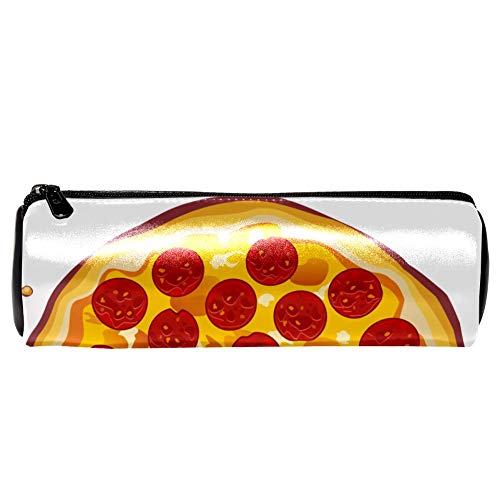 EZIOLY A Pizza Leder Barrel Stift Bleistift Fall Münze Geldbörse Tasche Kosmetik Make-up Tasche für Studenten Schreibwaren Schule Arbeit Büro Lagerung von EZIOLY