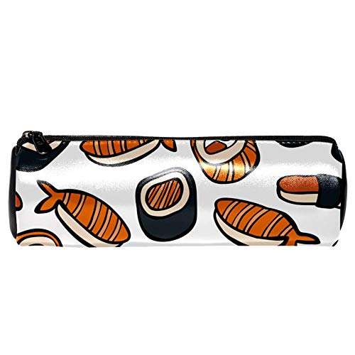 EZIOLY Cartoon Japanisches Sushi-Leder Barrel Stift Bleistift Fall Münze Geldbörse Tasche Kosmetik Make-up Tasche für Schüler Schreibwaren Schule Arbeit Büro Lagerung von EZIOLY